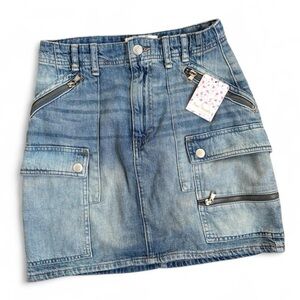free people cargo denim skirt